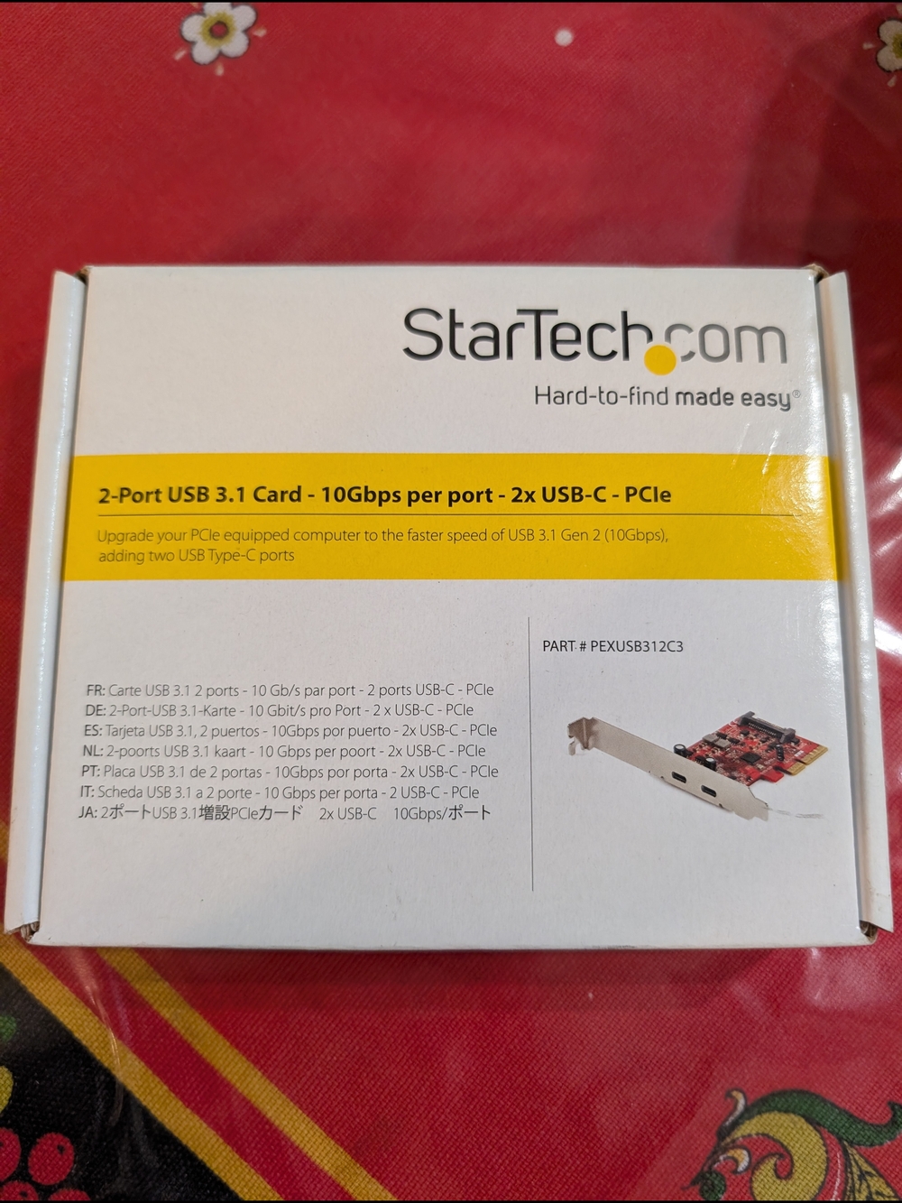 2-Port USB 3.1 PCIe Card — White